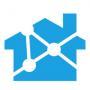 house with crossing lines and points representing the internet